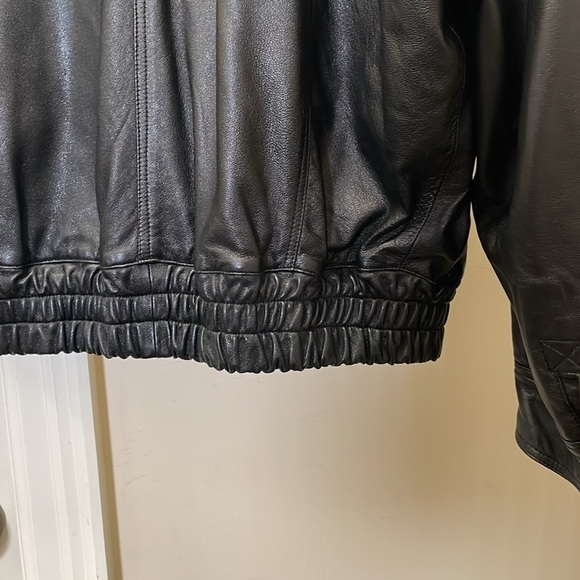 Longchamp Black Leather Bomber Jacket - Picture 8 of 12